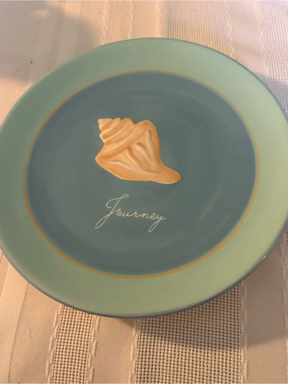 Dei Denniseast Coastal Blue & Seafoam Ceramic Accent Dinner Plate Dennisport, MA